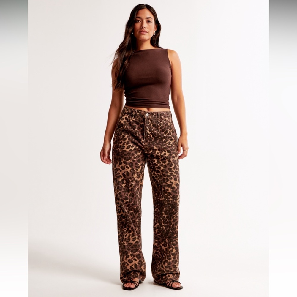 Curve Love Mid Rise Slouchy Jean Cheetah